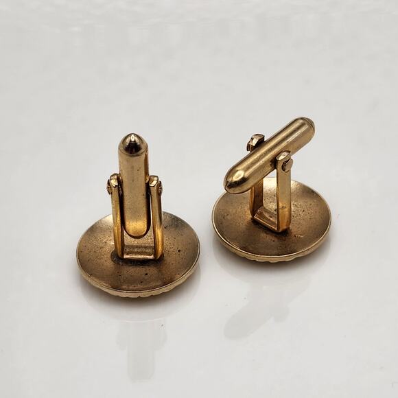 18K Gold Plated Antique Vintage Swank Gold Cufflinks Cuff Links - Picture 4 of 6